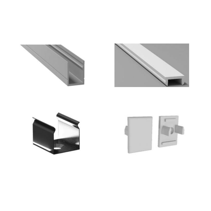 Mini LED Light Diffuser Channel Aluminum For 8mm LED Strip Lights Mini LED Light Diffuser Channel Aluminum For 8mm LED Strip Lights